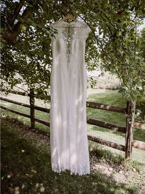Wtoo by Watters Philomene Lace Cap-Sleeve Wedding Gown size 10